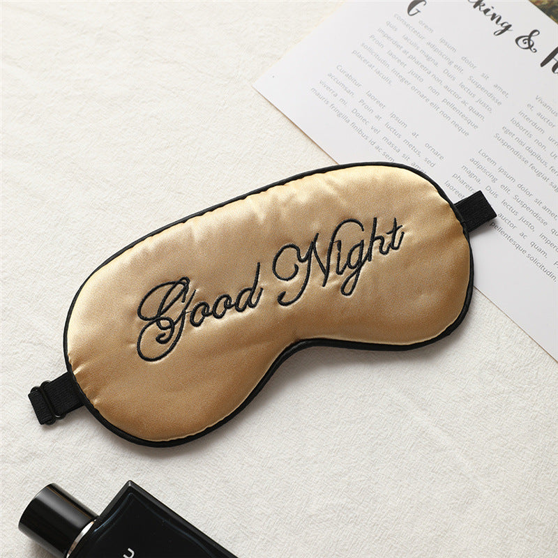 Embroidered Silk Sleep Mask with Adjustable Ventilation