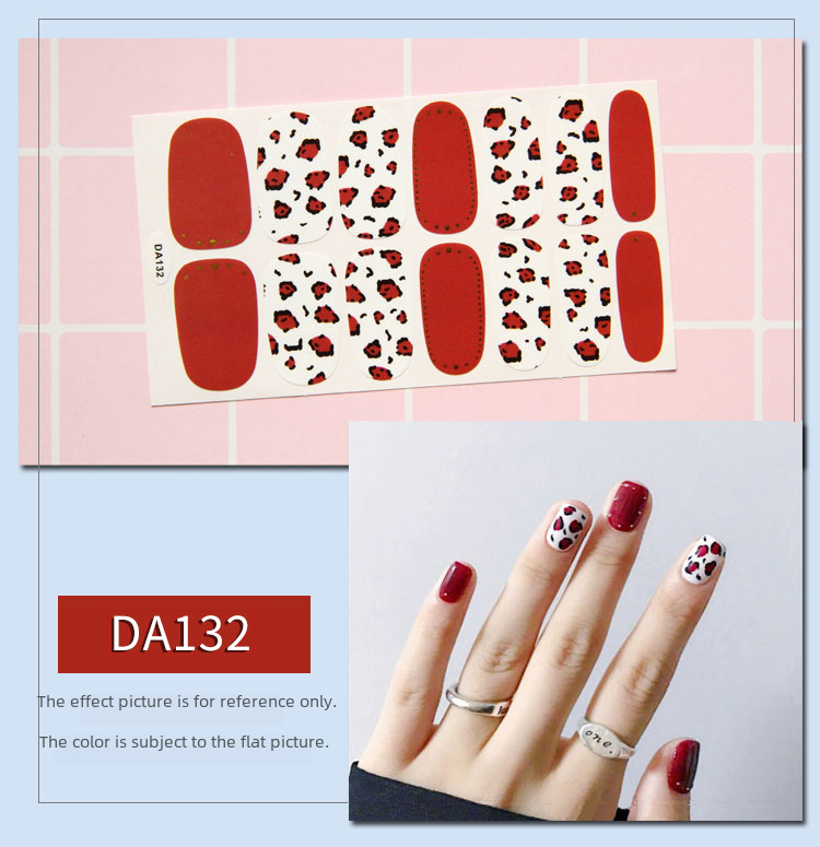 Leopard Print Nail Stickers with Peelable Backing (14 Sheets)