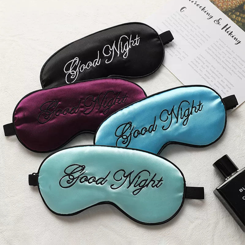 Embroidered Silk Sleep Mask with Adjustable Ventilation