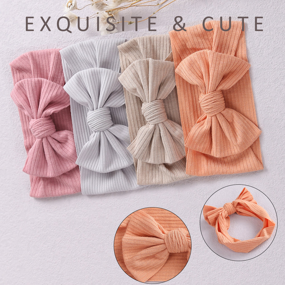 Knitted Wide Headband with High Elastic Bow