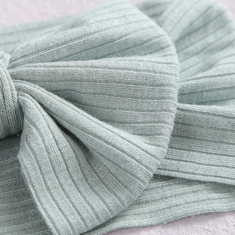 Knitted Wide Headband with High Elastic Bow