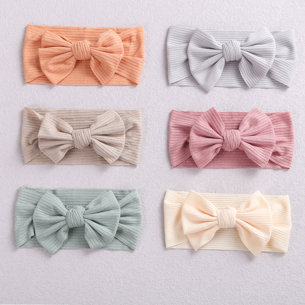 Knitted Wide Headband with High Elastic Bow