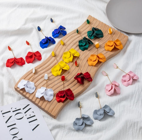 925 Silver Colorful Enamel Flower Earrings for Women