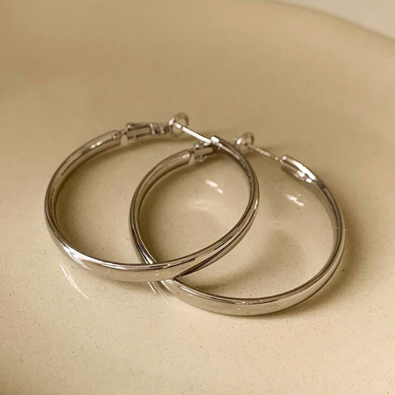 French Metal Hoop Earrings 2023 Trendy Women's Accessory