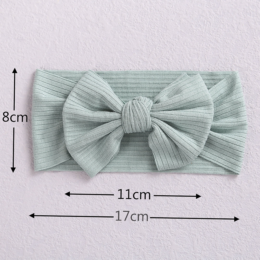 Knitted Wide Headband with High Elastic Bow